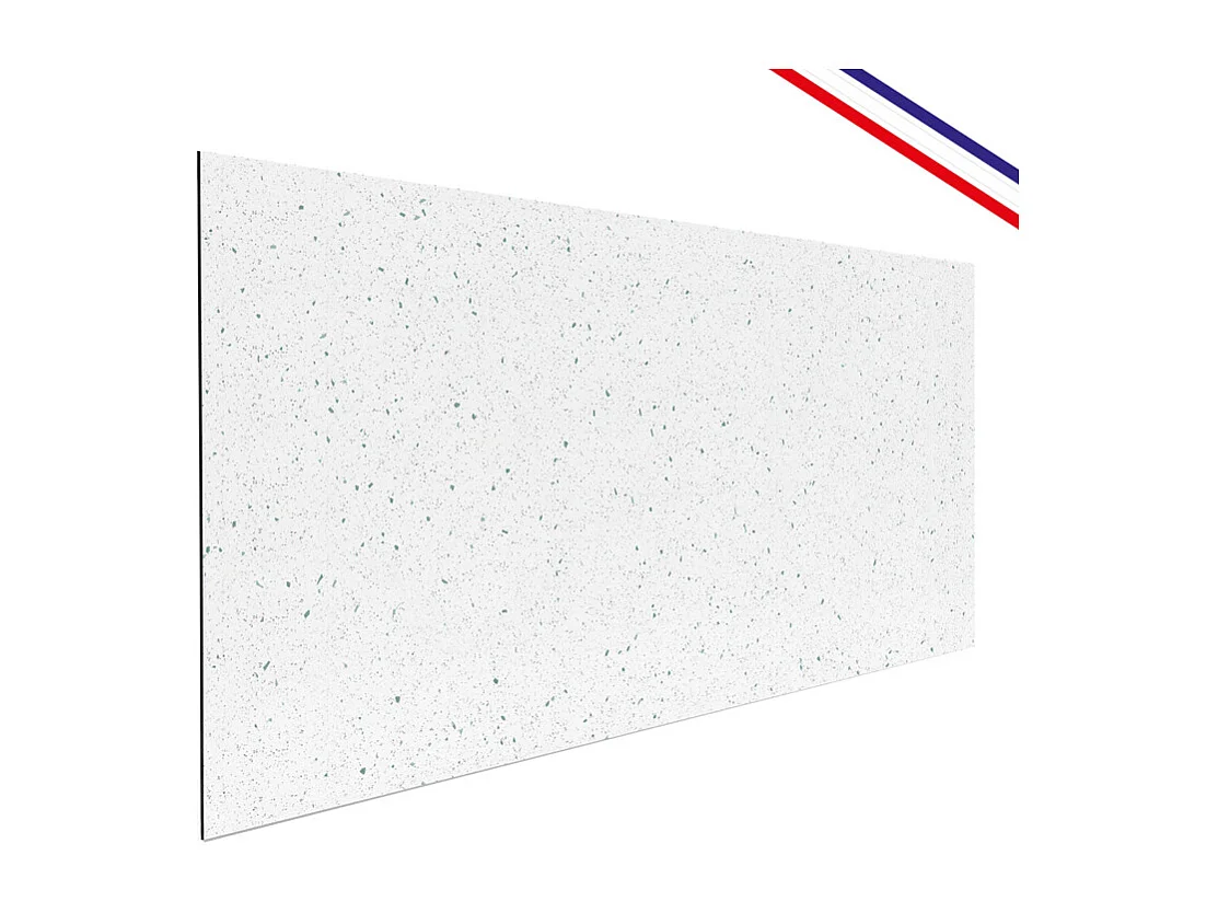 Crédence cuisine en aluminium - motif terrazzo blanc et vert - 240x50 cm (en 2 bandeaux)