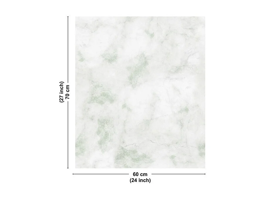 Fond de hotte en aluminium - effet marbre vert - 70x60 cm