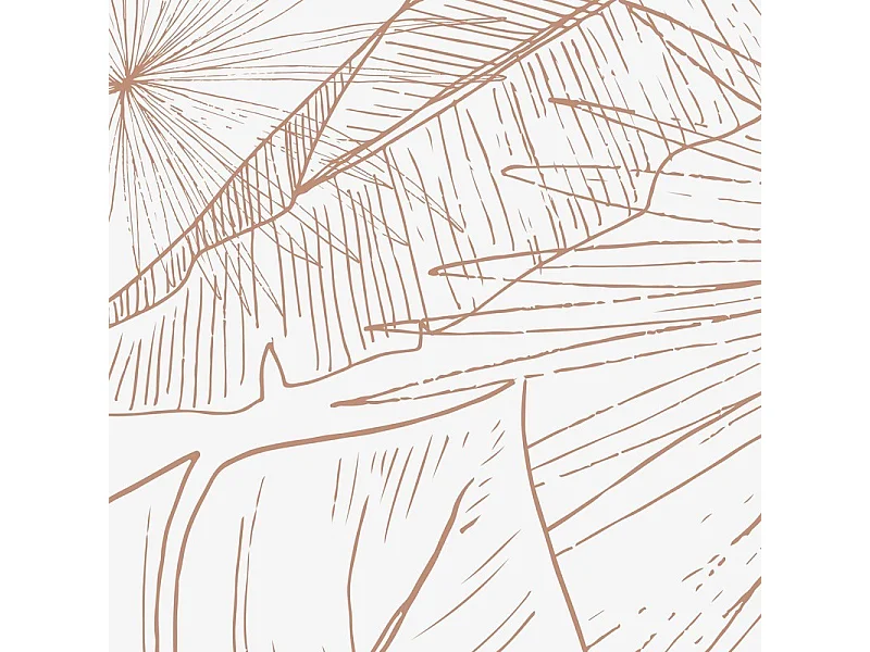 Fond de hotte en aluminium - motif floral terracotta - 70x90 cm