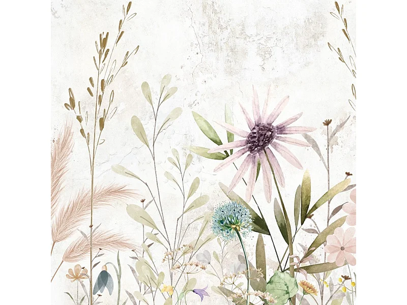 Fond de hotte en aluminium - motif floral marron - 70x90 cm