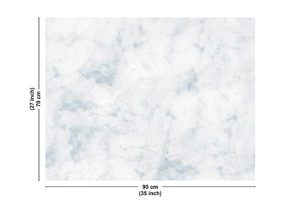 Fond de hotte en aluminium - marbre bleu - 70x90 cm