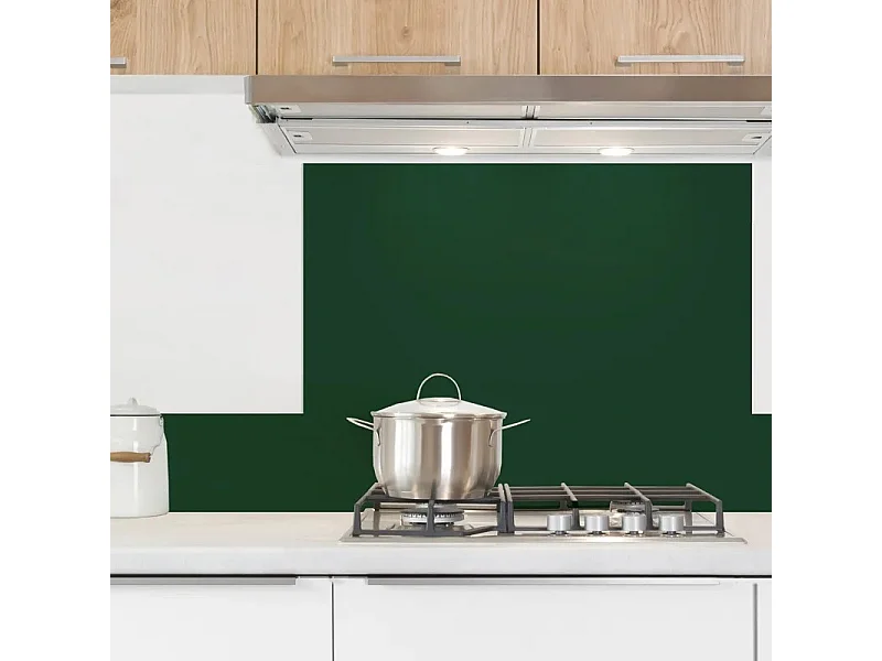 Crédence cuisine en aluminium - essentiel vert foncé - 200x20 cm (en 2 bandeaux)