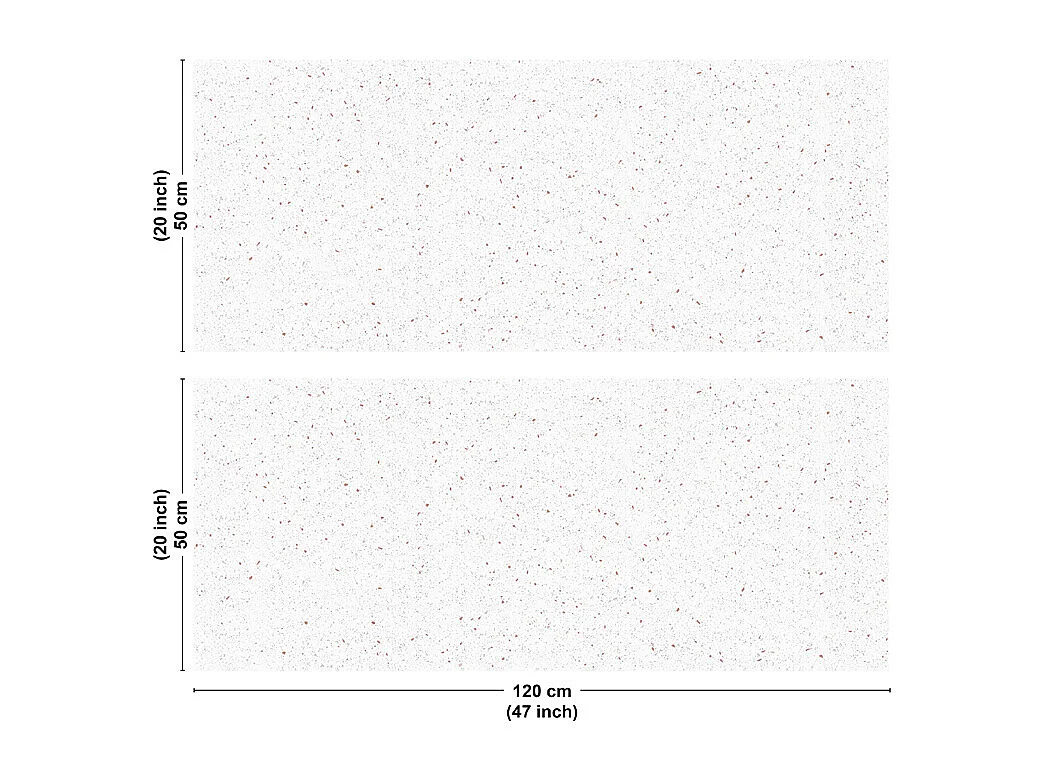 Crédence cuisine en aluminium - motif terrazzo blanc et terracotta - 240x50 cm (en 2 bandeaux)