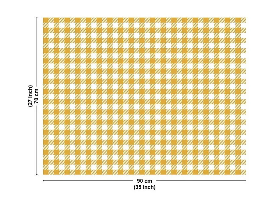 Fond de hotte en aluminium - motif vichy orange - 70x90 cm