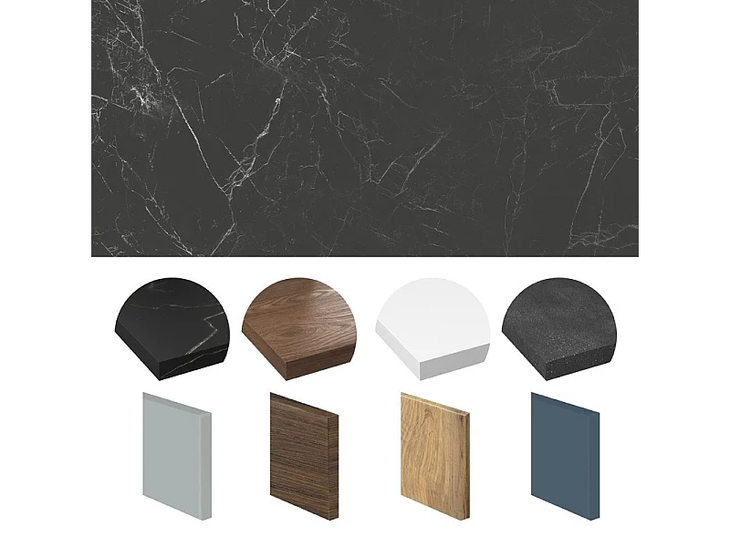 Fond de hotte en aluminium - effet marbre gris - 70x90 cm