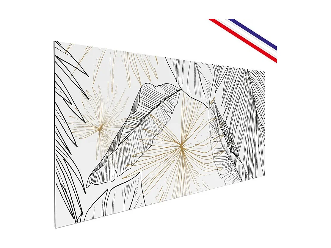Crédence cuisine en aluminium - floral noir et doré - 200x20 cm (en 2 bandeaux)