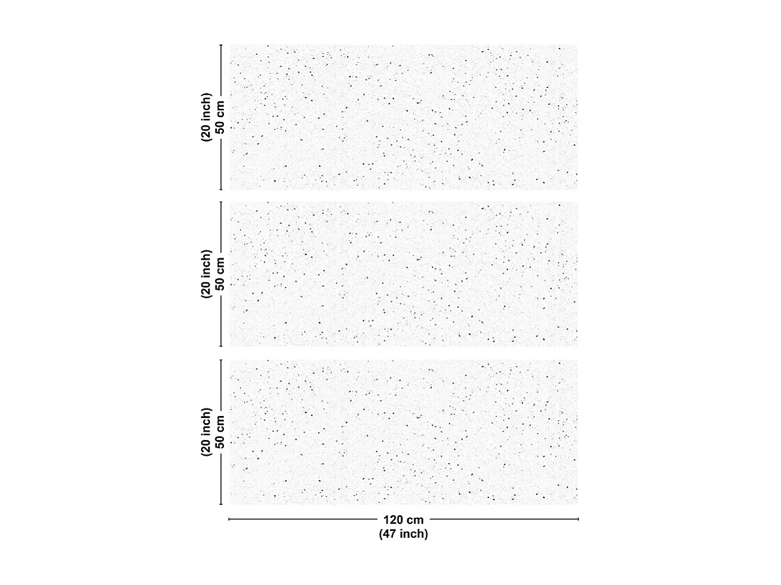 Crédence cuisine en aluminium - motif terrazzo blanc et noir - 360x50 cm (en 3 bandeaux)