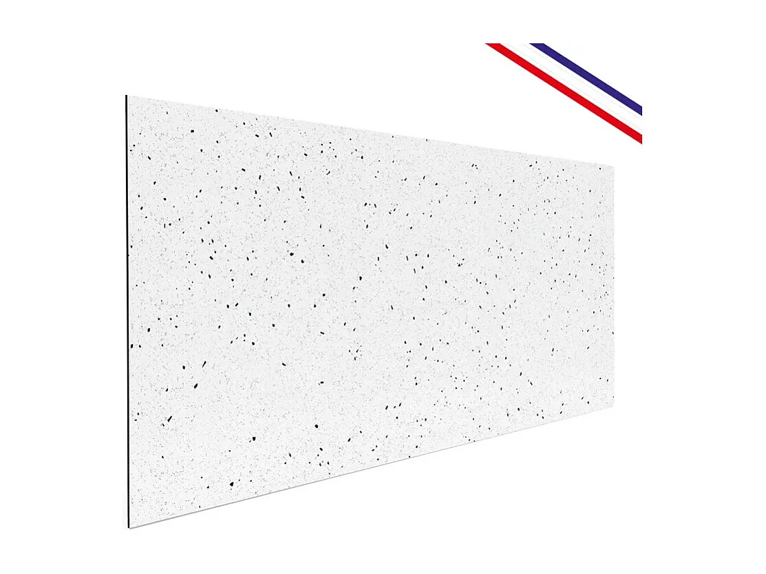 Crédence cuisine en aluminium - motif terrazzo blanc et noir - 360x50 cm (en 3 bandeaux)