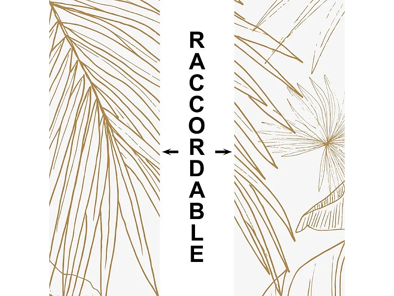 Crédence cuisine en aluminium - floral caramel - 300x20 cm (en 3 bandeaux)