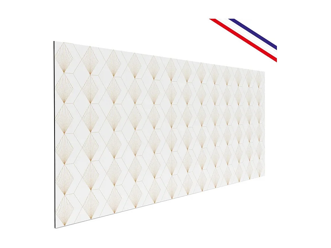 Crédence cuisine en aluminium - art déco blanc 360x50 cm (en 3 bandeaux)