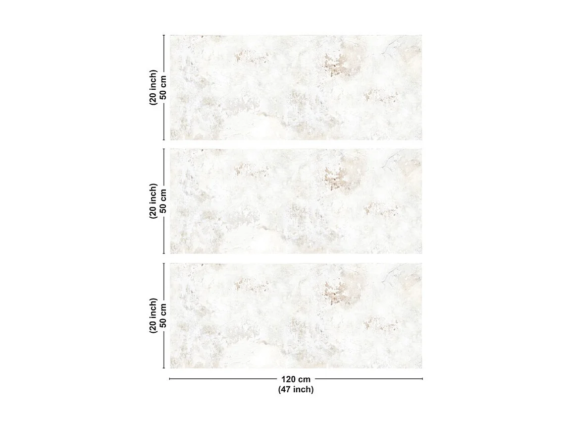 Crédence cuisine en aluminium - effet béton vieilli beige - 360x50 cm (en 3 bandeaux)