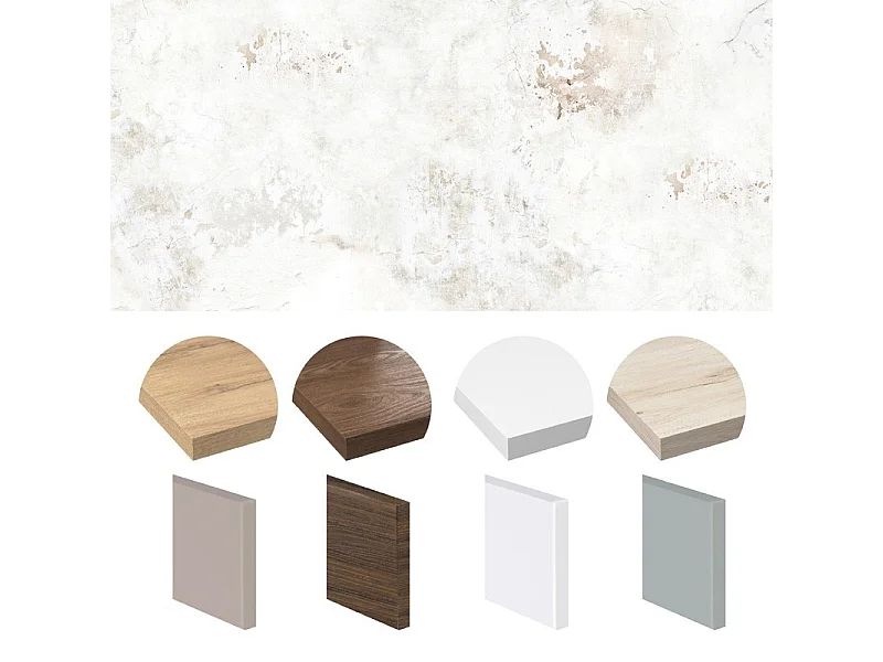 Crédence cuisine en aluminium - effet béton vieilli beige - 360x50 cm (en 3 bandeaux)