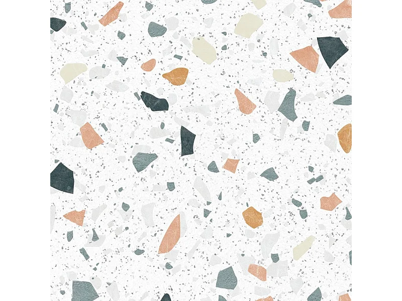 Crédence cuisine en aluminium - motif terrazzo blanc - 240x50 cm (en 2 bandeaux)