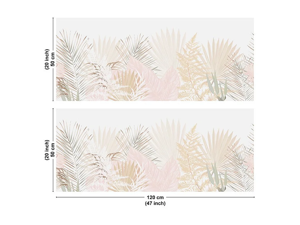Crédence cuisine en aluminium - floral beige et blanc - 240x50 cm (en 2 bandeaux)