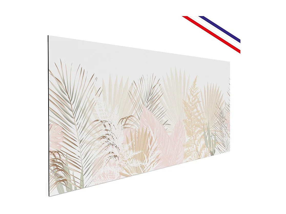 Crédence cuisine en aluminium - floral beige et blanc - 240x50 cm (en 2 bandeaux)