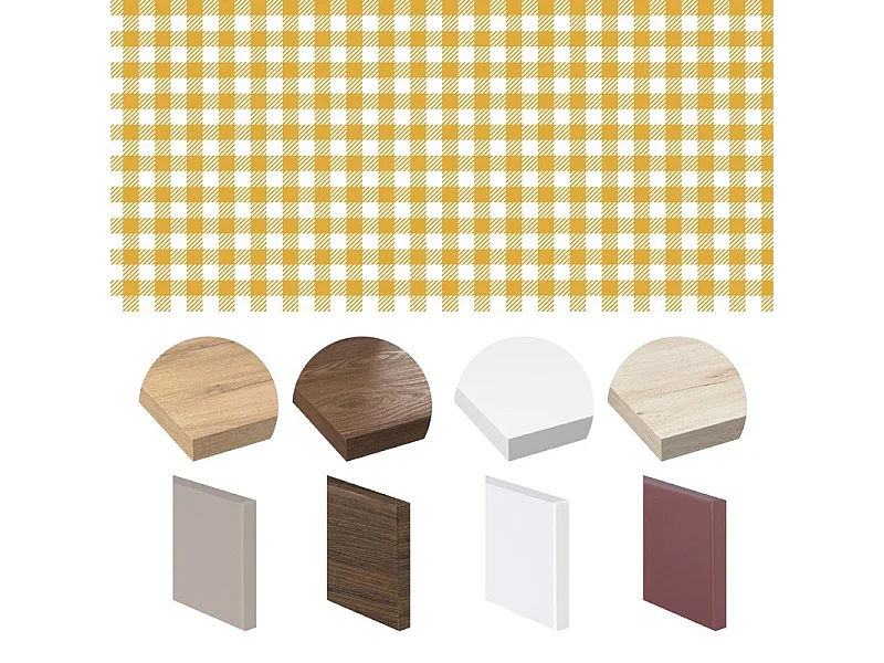 Crédence cuisine en aluminium - motif vichy orange - 360x50 cm (en 3 bandeaux)