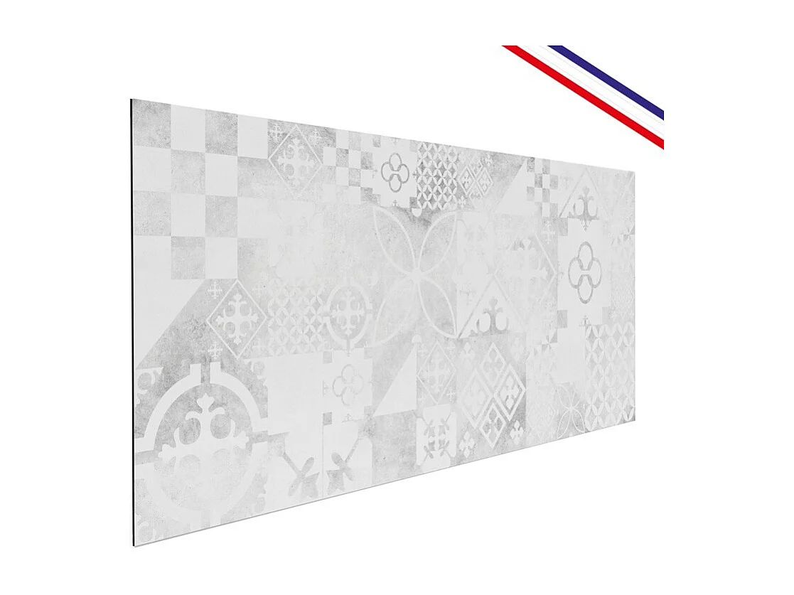 Crédence cuisine en aluminium - effet carreaux de ciment gris - 240x50 cm (en 2 bandeaux)