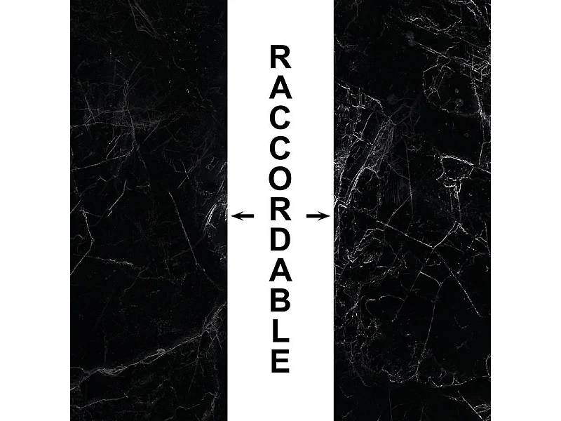 Crédence cuisine en aluminium - effet marbre noir - 240x50 cm (en 2 bandeaux)