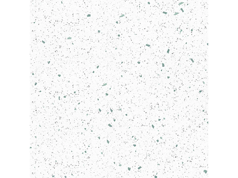 Fond de hotte en aluminium - motif terrazzo blanc et vert - 70x60 cm