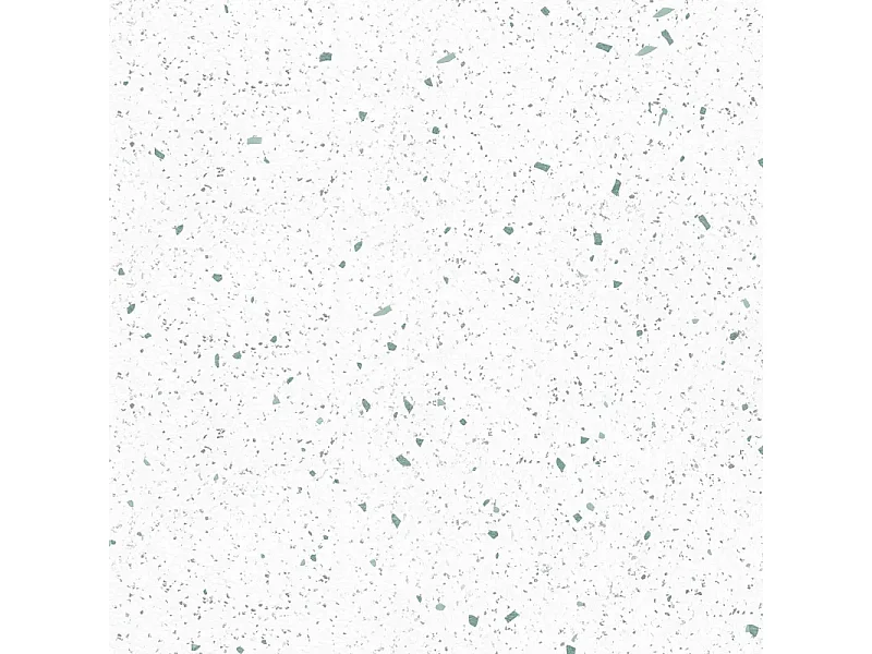 Fond de hotte en aluminium - motif terrazzo blanc et vert - 70x60 cm