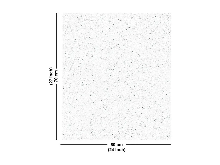 Fond de hotte en aluminium - motif terrazzo blanc et vert - 70x60 cm