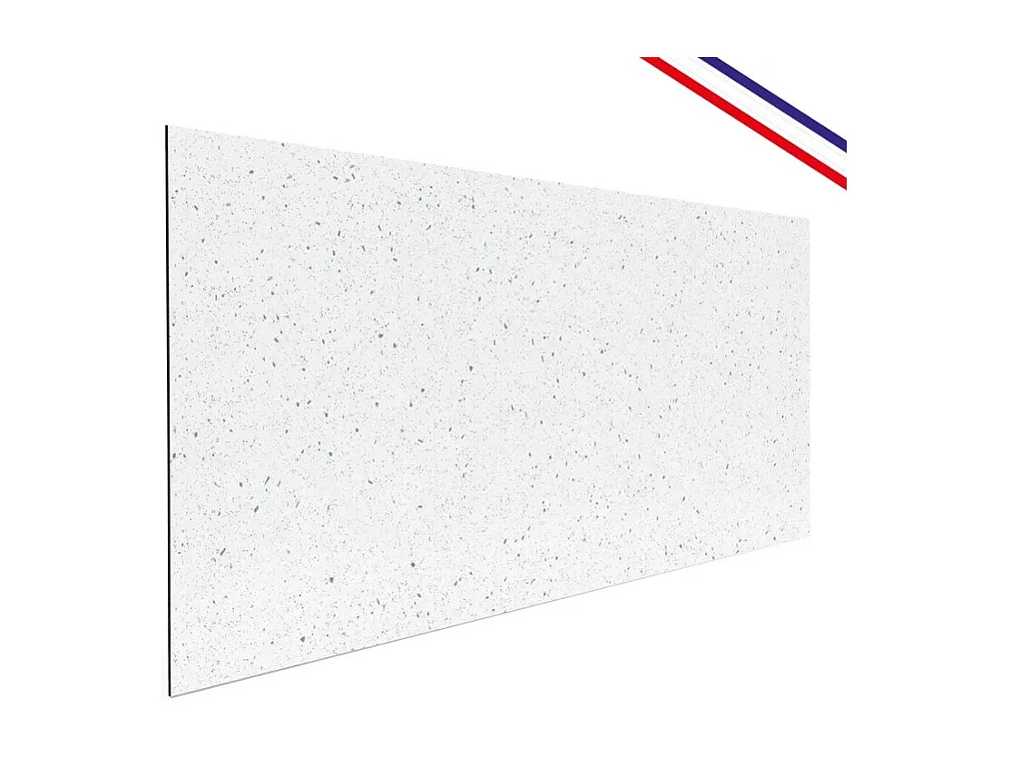 Fond de hotte en aluminium - motif terrazzo blanc et vert - 70x60 cm