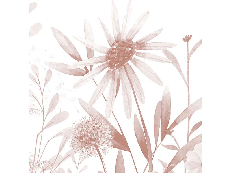 Fond de hotte en aluminium - motif floral ocre - 70x90 cm