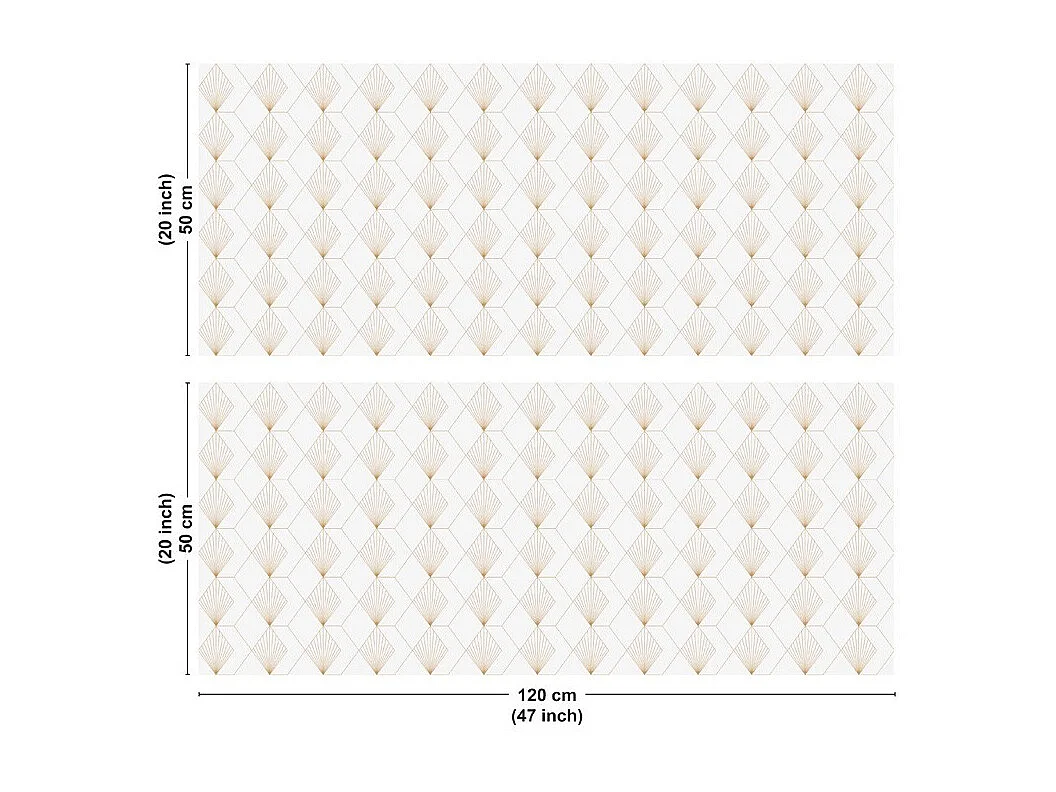 Crédence cuisine en aluminium - art déco blanc 240x50 cm (en 2 bandeaux)