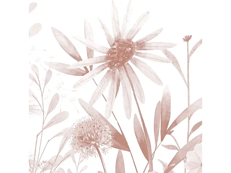 Fond de hotte en aluminium - motif floral ocre - 70x60 cm