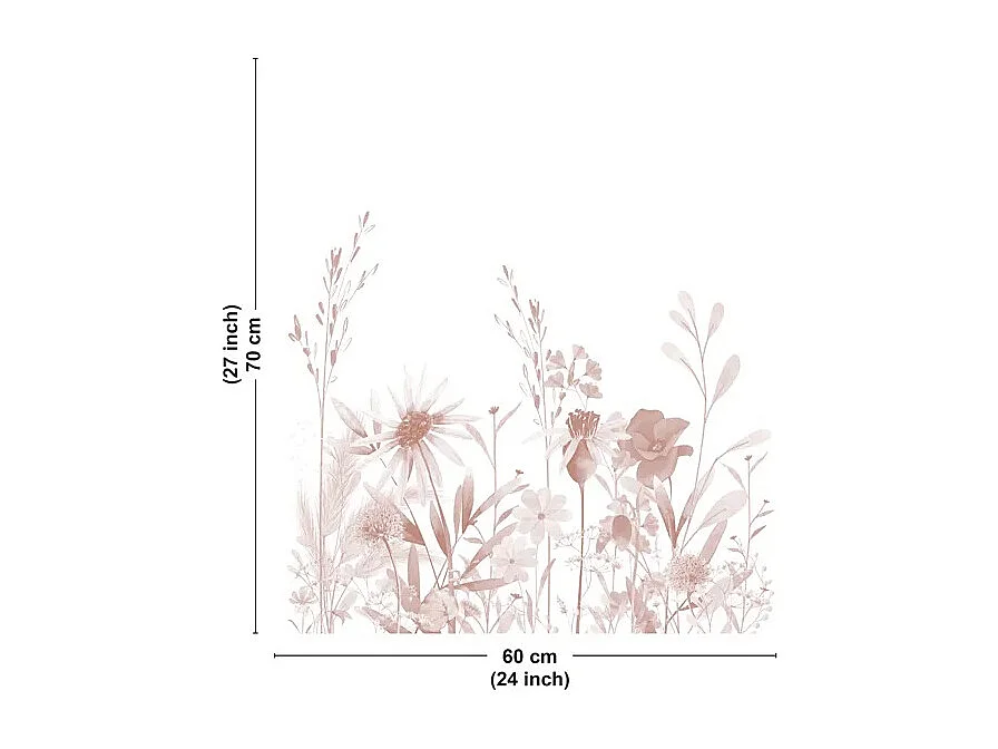 Fond de hotte en aluminium - motif floral ocre - 70x60 cm