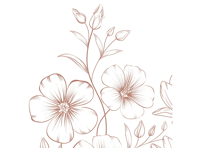 Crédence cuisine en aluminium - motif floral blanc et terracotta - 240x50 cm (en 2 bandeaux)