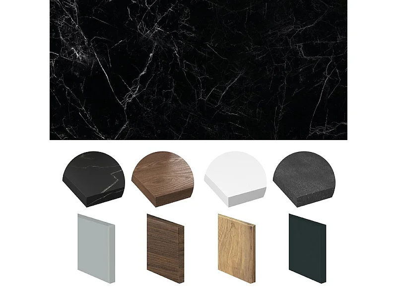 Crédence cuisine en aluminium - effet marbre noir - 360x50 cm (en 3 bandeaux)