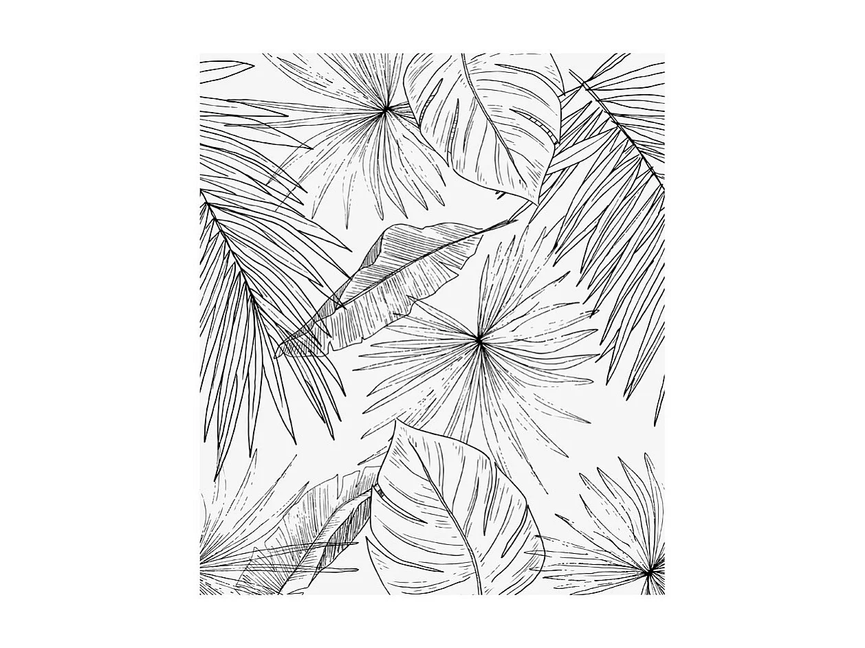 Fond de hotte en aluminium - motif floral noir - 70x60 cm