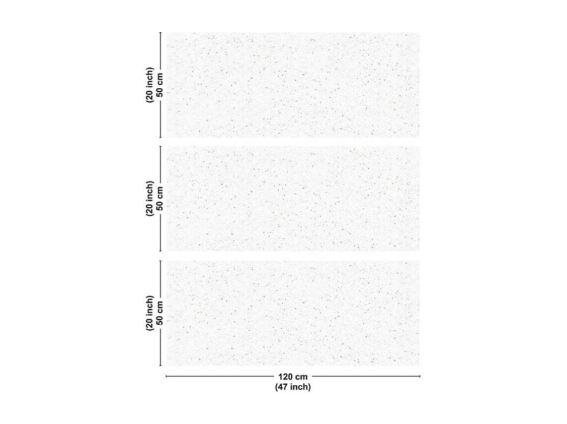 Crédence cuisine en aluminium - motif terrazzo blanc et terracotta - 360x50 cm (en 3 bandeaux)