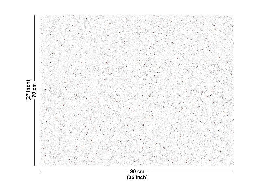 Fond de hotte en aluminium - motif terrazzo blanc et terracotta - 70x90 cm