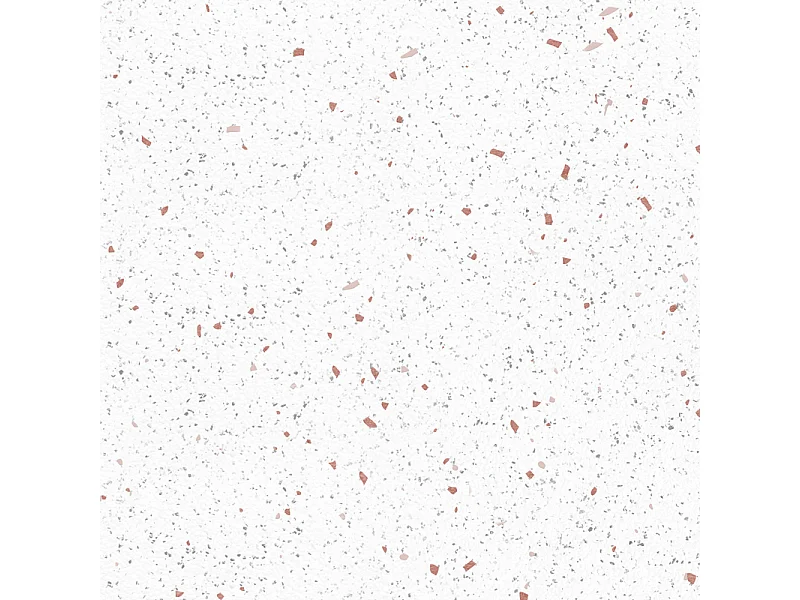 Fond de hotte en aluminium - motif terrazzo blanc et terracotta - 70x90 cm