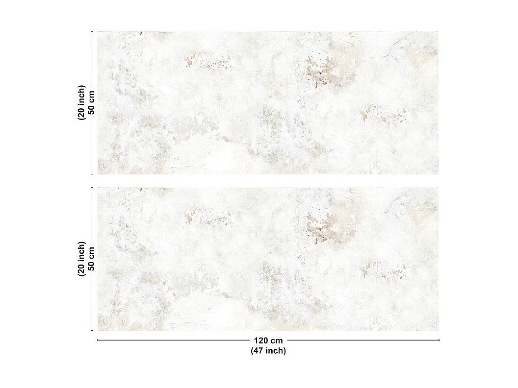 Crédence cuisine en aluminium - effet béton vieilli beige - 240x50 cm (en 2 bandeaux)