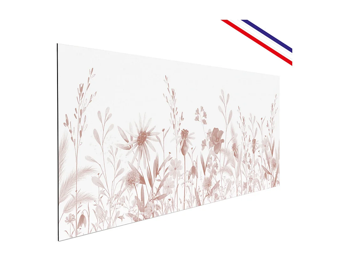 Crédence cuisine en aluminium - motif floral ocre - 360x50 cm (en 3 bandeaux)
