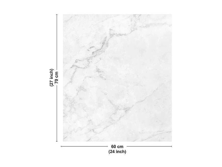 Fond de hotte en aluminium - marbre blanc - 70x60 cm