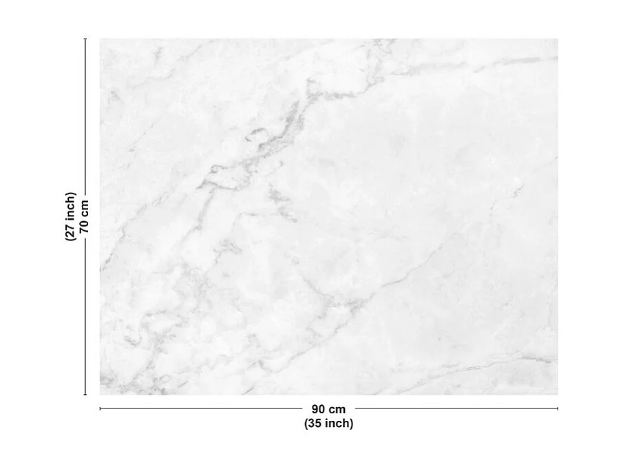 Fond de hotte en aluminium - marbre blanc - 70x90 cm