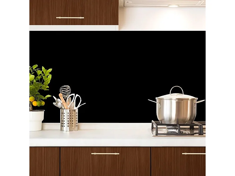 Crédence cuisine en aluminium - essentiel noir - 360x50 cm (en 3 bandeaux)