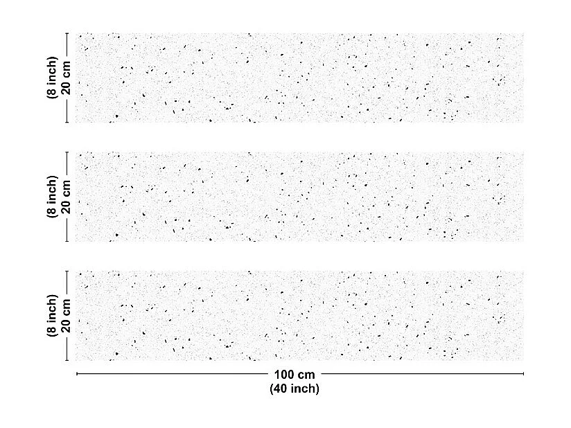 Crédence cuisine en aluminium - motif terrazzo blanc et noir - 300x20 cm (en 3 bandeaux)