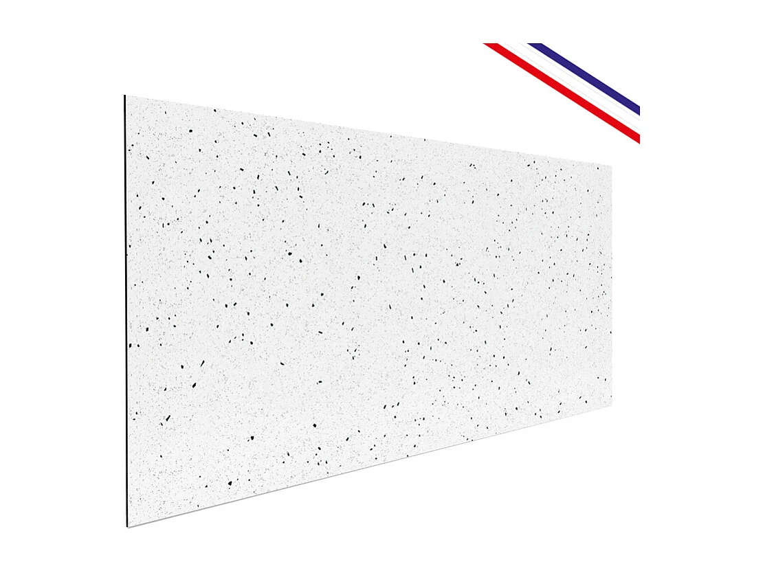 Crédence cuisine en aluminium - motif terrazzo blanc et noir - 300x20 cm (en 3 bandeaux)