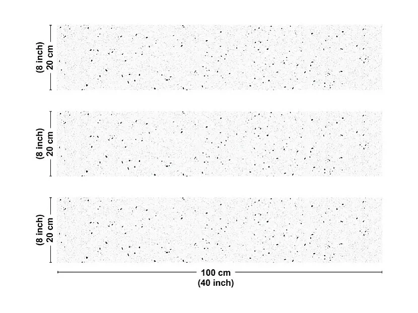 Crédence cuisine en aluminium - motif terrazzo blanc et noir - 300x20 cm (en 3 bandeaux)