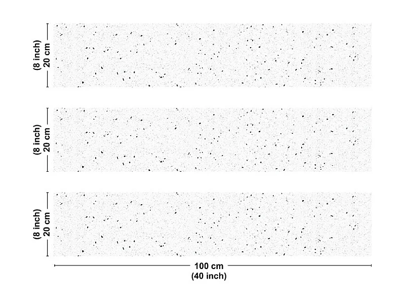 Crédence cuisine en aluminium - motif terrazzo blanc et noir - 300x20 cm (en 3 bandeaux)