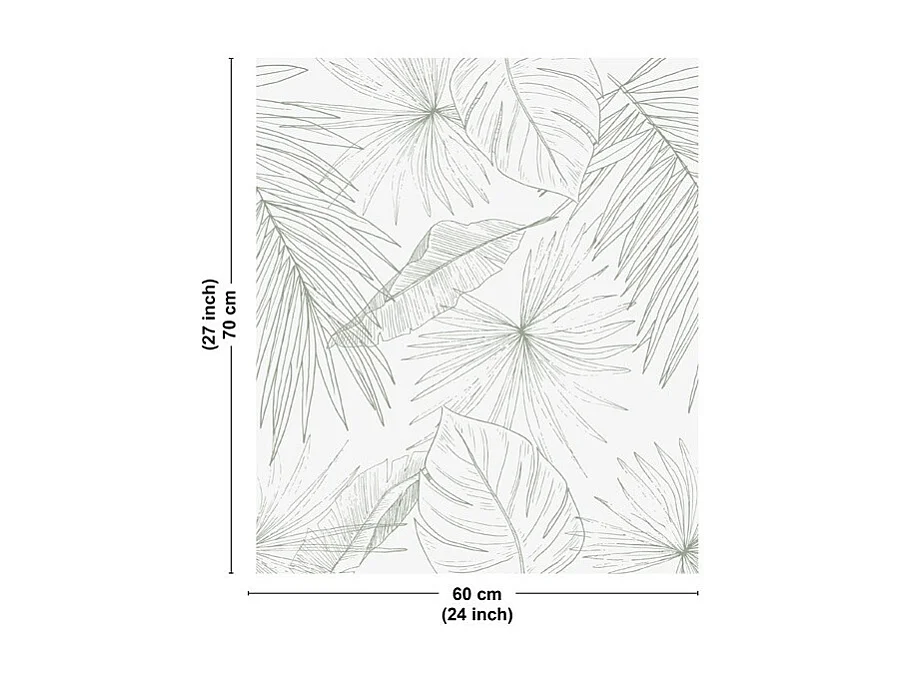 Fond de hotte en aluminium - motif floral vert - 70x60 cm