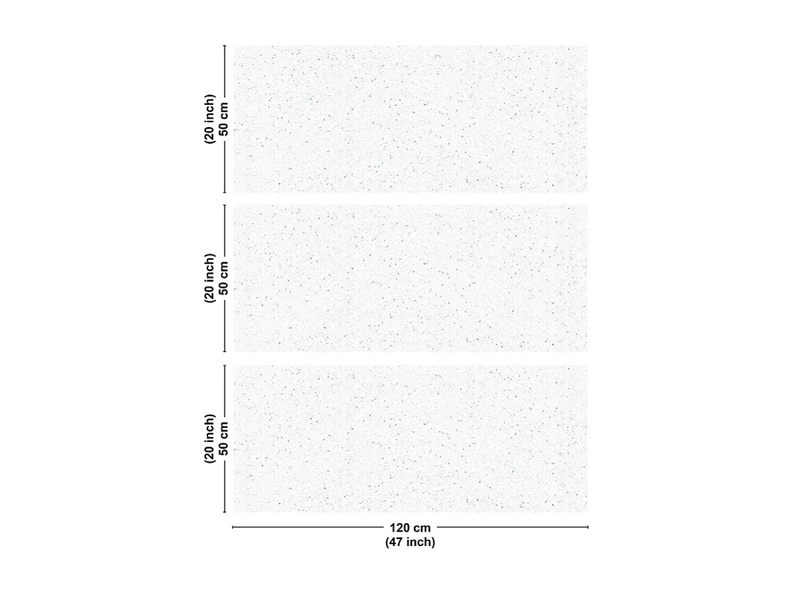 Crédence cuisine en aluminium - motif terrazzo blanc et vert - 360x50 cm (en 3 bandeaux)