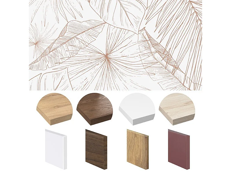 Crédence cuisine en aluminium - floral terracotta - 360x50 cm (en 3 bandeaux)