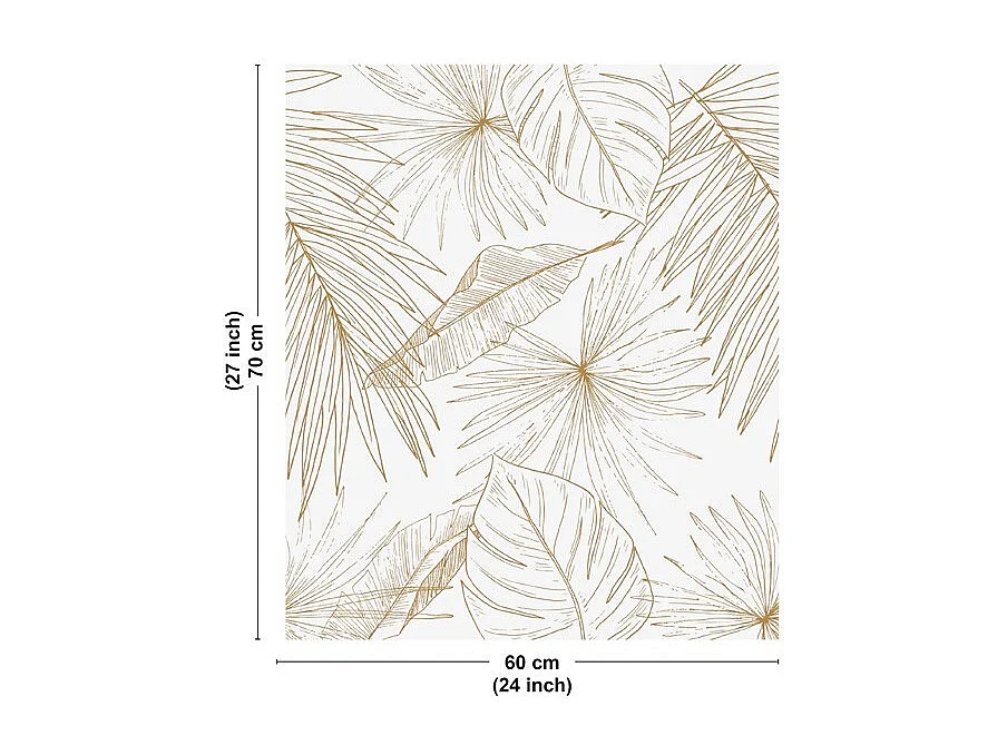 Fond de hotte en aluminium - motif floral caramel - 70x60 cm