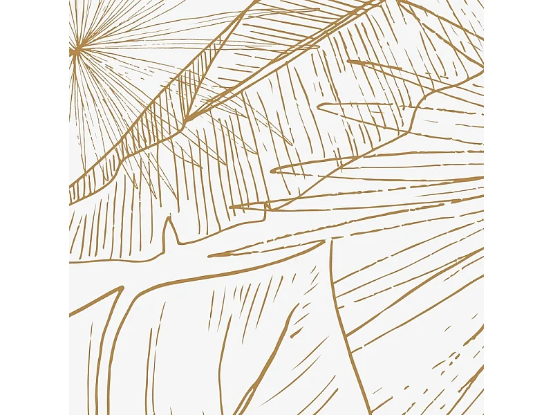 Fond de hotte en aluminium - motif floral caramel - 70x60 cm